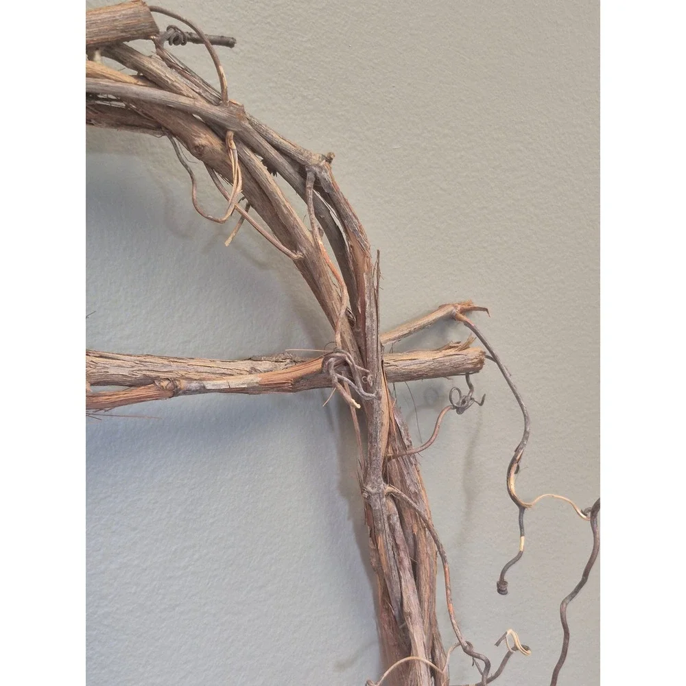Natural Grapevine Cross Wreath 16x18 Rustic Primitive Farmhouse Wall Decor Gift